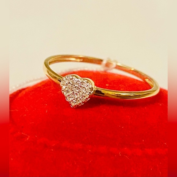 14 K Real Gold Jewelry - ✨14 K gold Heart Ring with Diamonds 💎